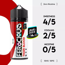 Load image into Gallery viewer, Ferocious E-liquid 50/50 100ml (12 Flavours)